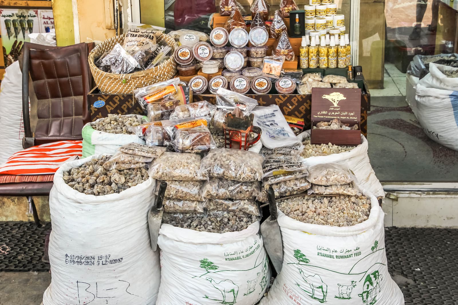 Frankincense resin, Oman’s most famous export, for sale in a souq